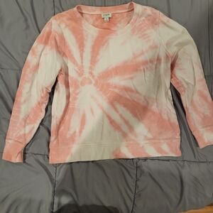J. Crew Pink and White Tie-Dye Sweatshirt